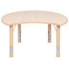 Flash Furniture 25.125W x 35.5L Tavolo per attività regolabile in altezza in plastica naturale a mezzaluna