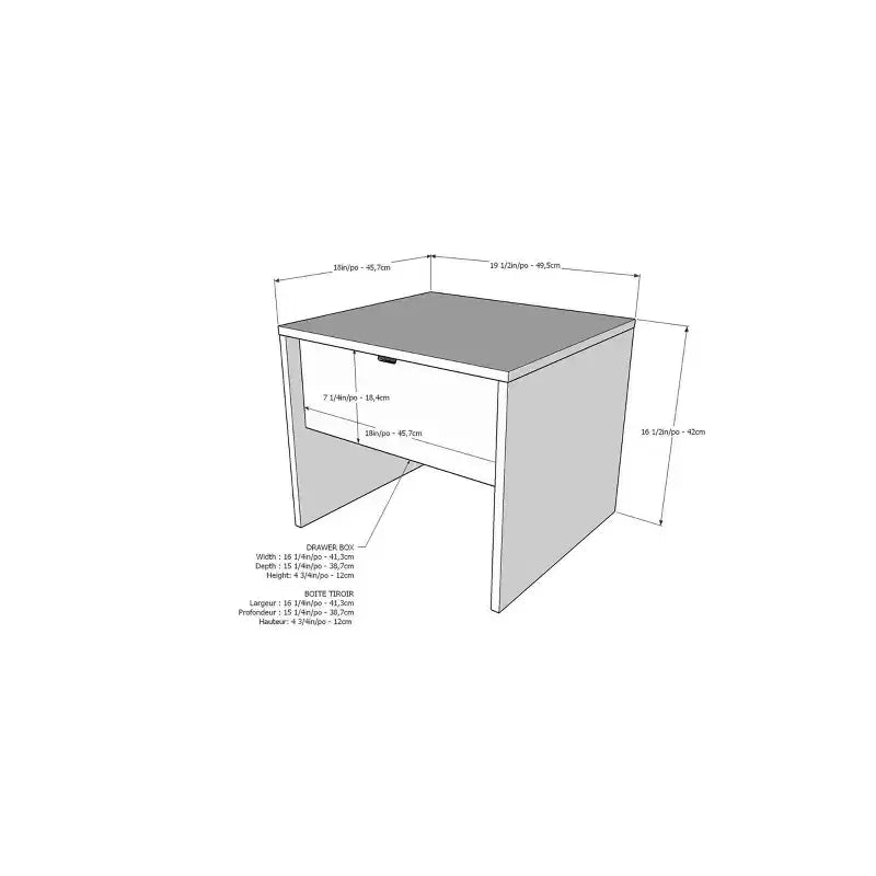 Comodino a 1 cassetto - Nexera