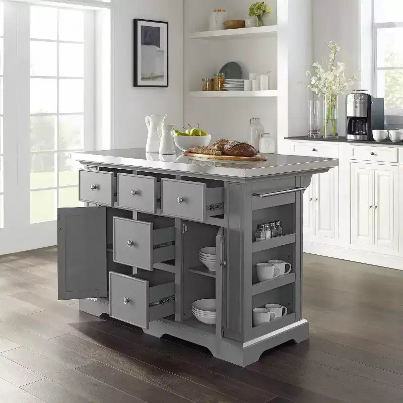 Isola da Cucina Julia con Top in Acciaio Inox - Crosley