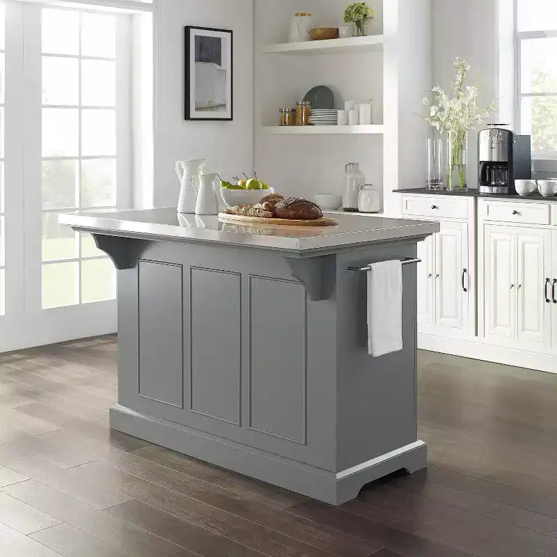 Isola da Cucina Julia con Top in Acciaio Inox - Crosley