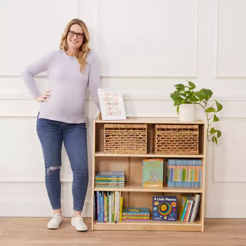 ECR4Kids Libreria Classica in Legno con Ripiani Regolabili, 91 cm, Scaffale per Aula