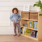 ECR4Kids Libreria Classica in Legno con Ripiani Regolabili, 91 cm, Scaffale per Aula