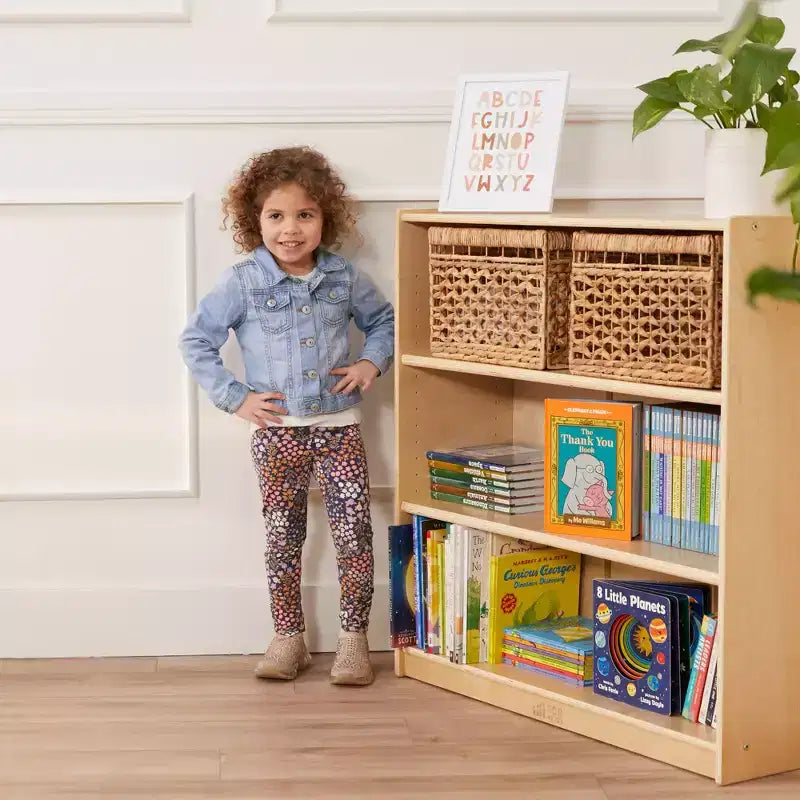 ECR4Kids Libreria Classica in Legno con Ripiani Regolabili, 91 cm, Scaffale per Aula