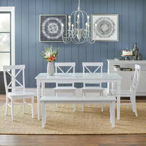 Set da pranzo Albury 6 pezzi con panca - Buylateral