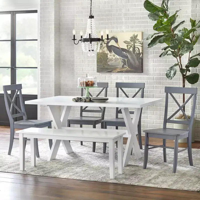 Set da pranzo Albury 6 pezzi con panca - Buylateral