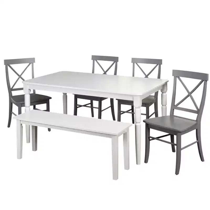 Set da pranzo Albury 6 pezzi con panca - Buylateral