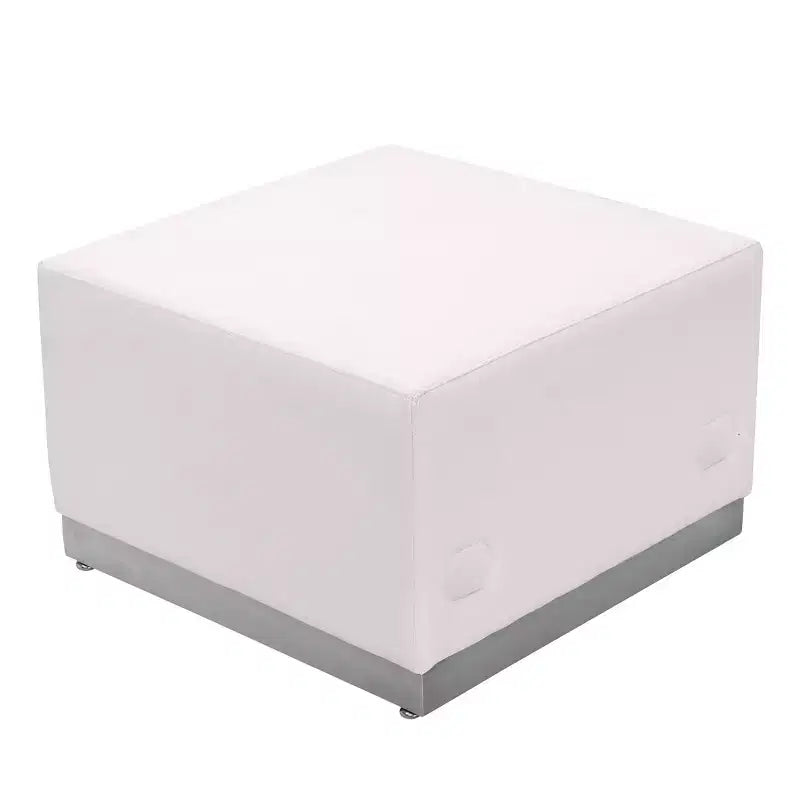 Pouf modulare da reception Emma e Oliver con base in acciaio inossidabile spazzolato