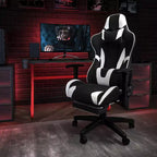Scrivania Emma e Oliver - Scrivania da gaming, portabicchieri, gancio per cuffie e sedia reclinabile