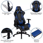 Scrivania Emma e Oliver - Scrivania da gaming, portabicchieri, gancio per cuffie e sedia reclinabile
