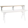 Emma and Oliver 72 x 12 x 12 Birchwood Bar Top Riser with Silver Legs