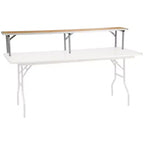 Emma and Oliver 72 x 12 x 12 Birchwood Bar Top Riser with Silver Legs
