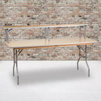 Alzata per piano bar in legno di betulla con gambe color argento Emma and Oliver 72 x 12 x 12