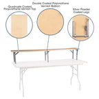 Alzata per piano bar in legno di betulla con gambe color argento Emma and Oliver 72 x 12 x 12
