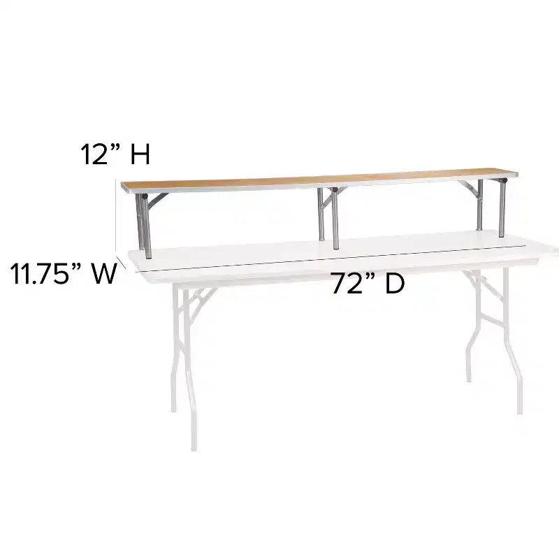 Alzata per piano bar in legno di betulla con gambe color argento Emma and Oliver 72 x 12 x 12