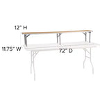 Alzata per piano bar in legno di betulla con gambe color argento Emma and Oliver 72 x 12 x 12