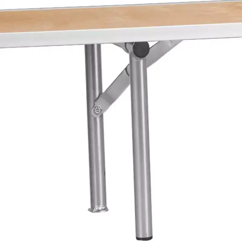 Alzata per piano bar in legno di betulla con gambe color argento Emma and Oliver 72 x 12 x 12