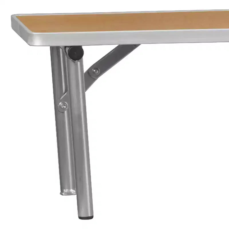 Alzata per piano bar in legno di betulla con gambe color argento Emma and Oliver 72 x 12 x 12