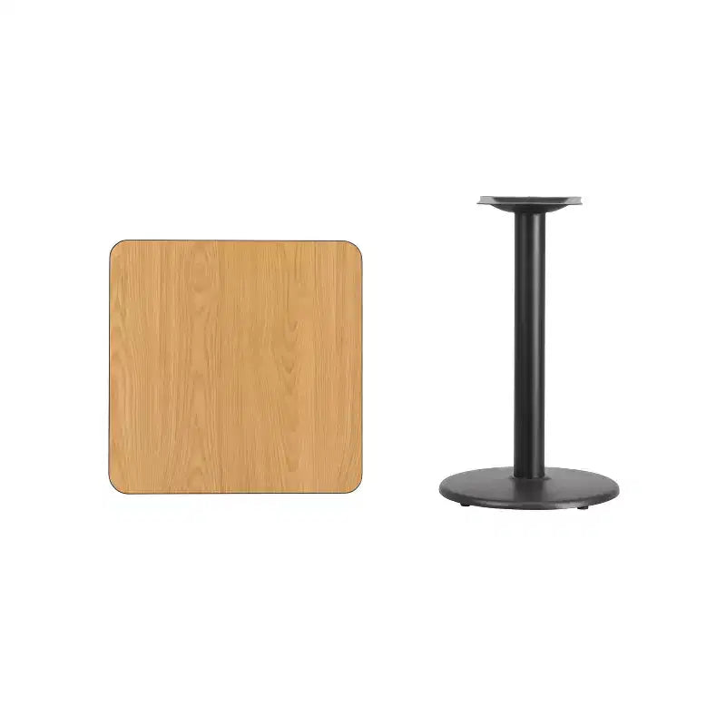 Piano tavolo Emma and Oliver 24 in laminato quadrato con base rotonda da 18 per tavolo altezza standard