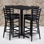 Emma and Oliver Set Tavolo Rettangolare in Laminato 24W x 42L e 4 Sgabelli con Schienale a Scala