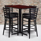 Emma and Oliver Set Tavolo Rettangolare in Laminato 24W x 42L e 4 Sgabelli con Schienale a Scala