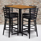 Emma and Oliver Set Tavolo Rettangolare in Laminato 24W x 42L e 4 Sgabelli con Schienale a Scala