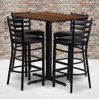 Emma and Oliver Set Tavolo Rettangolare in Laminato 24W x 42L e 4 Sgabelli con Schienale a Scala