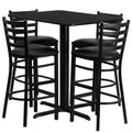 Emma and Oliver Set Tavolo Rettangolare in Laminato 24W x 42L e 4 Sgabelli con Schienale a Scala