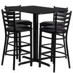Emma and Oliver Set Tavolo Rettangolare in Laminato 24W x 42L e 4 Sgabelli con Schienale a Scala