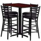 Emma and Oliver Set Tavolo Rettangolare in Laminato 24W x 42L e 4 Sgabelli con Schienale a Scala