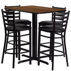 Emma and Oliver Set Tavolo Rettangolare in Laminato 24W x 42L e 4 Sgabelli con Schienale a Scala