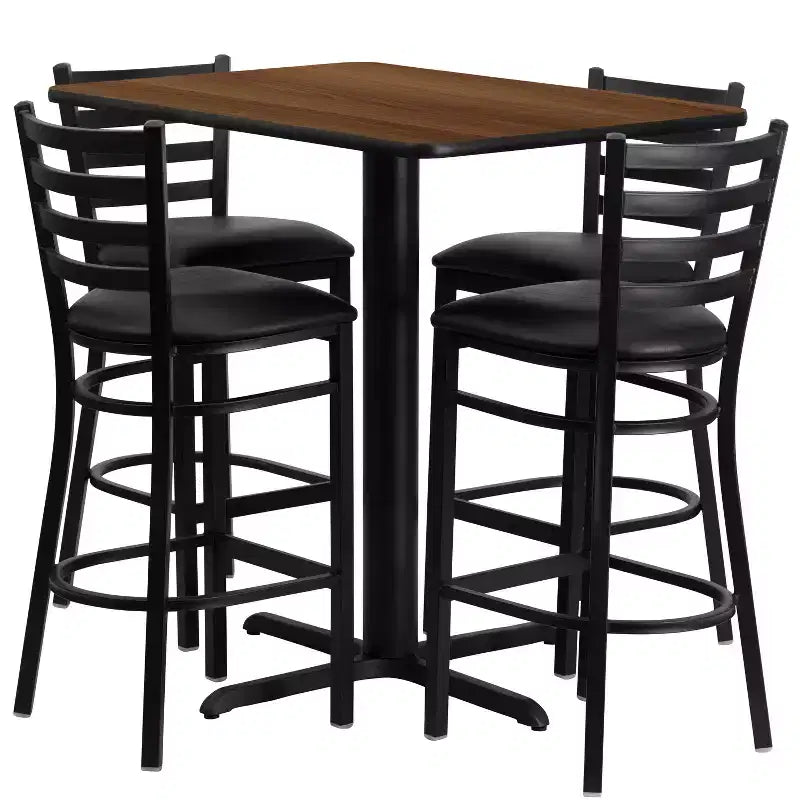 Emma and Oliver Set Tavolo Rettangolare in Laminato 24W x 42L e 4 Sgabelli con Schienale a Scala