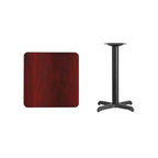Tavolo Emma e Oliver con piano laminato quadrato da 24 pollici e base ad altezza tavolo da 22x22 pollici