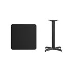 Tavolo Emma e Oliver con piano laminato quadrato da 24 pollici e base ad altezza tavolo da 22x22 pollici