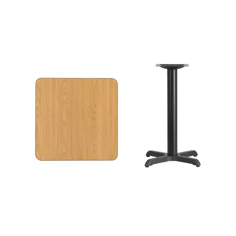 Tavolo Emma e Oliver con piano laminato quadrato da 24 pollici e base ad altezza tavolo da 22x22 pollici