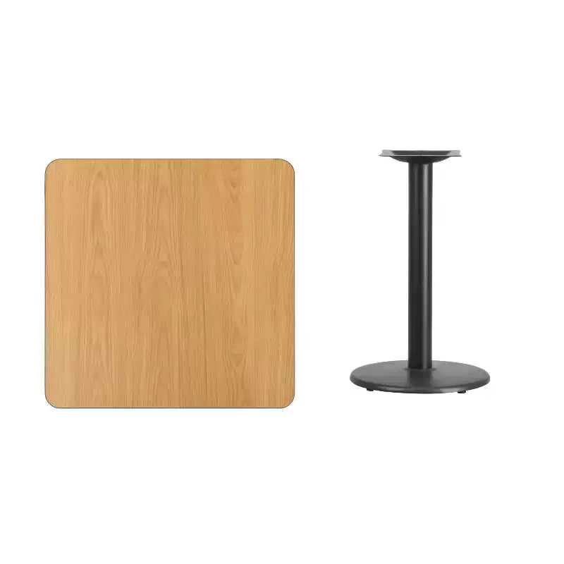 Emma e Oliver Piano per Tavolo Quadrato Laminato da 30 con Base Rotonda da 18 per Tavolo Altezza Standard