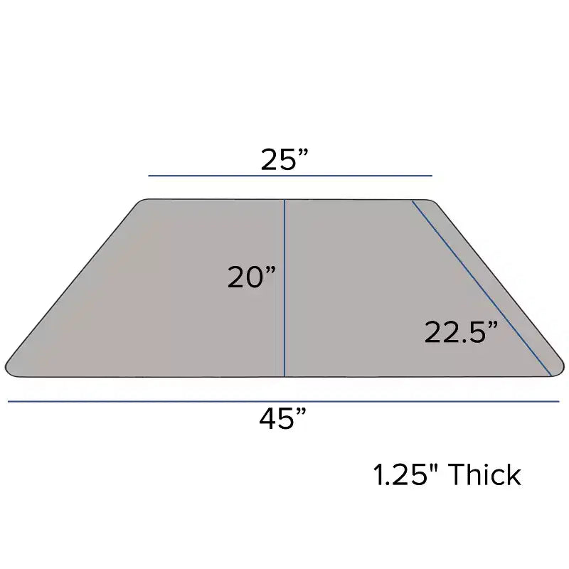 Tavolo attività regolabile laminato HP trapezoidale grigio 22.5x45 Emma e Oliver Mobile
