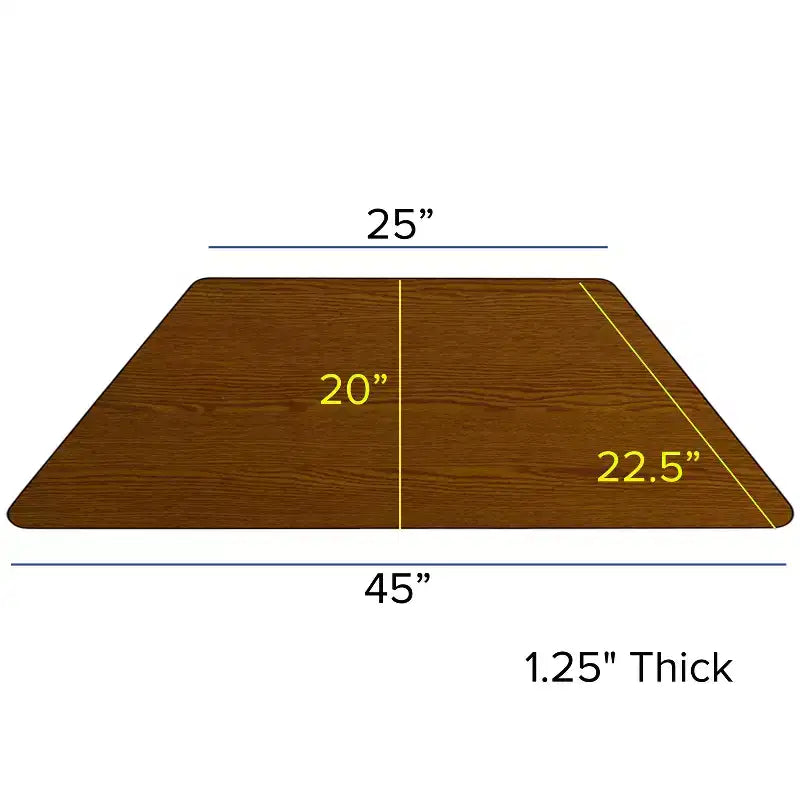 Tavolo attività regolabile laminato HP trapezoidale grigio 22.5x45 Emma e Oliver Mobile