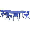 Set tavolo attività in plastica semicircolare regolabile in altezza 35W x 65L Emma e Oliver con 4 sedie