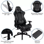 Set Scrivania da Gaming Flash Furniture e Sedia da Gaming Reclinabile con Poggiapiedi, Portabicchieri, Gancio per Cuffie e 2 Fori per la Gestione dei Cavi
