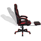 Scrivania da gaming Flash Furniture con portabicchieri/gancio per cuffie/tappetino per mouse rimovibile e sedia da gaming reclinabile con schienale/braccioli e poggiapiedi