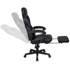 Scrivania da gaming Flash Furniture con portabicchieri/gancio per cuffie/tappetino per mouse rimovibile e sedia da gaming reclinabile con schienale/braccioli e poggiapiedi