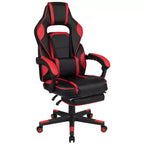 Scrivania da gaming Flash Furniture con portabicchieri/gancio per cuffie/tappetino per mouse rimovibile e sedia da gaming reclinabile con schienale/braccioli e poggiapiedi