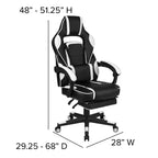 Scrivania da gaming Flash Furniture con portabicchieri/gancio per cuffie/tappetino per mouse rimovibile e sedia da gaming reclinabile con schienale/braccioli e poggiapiedi