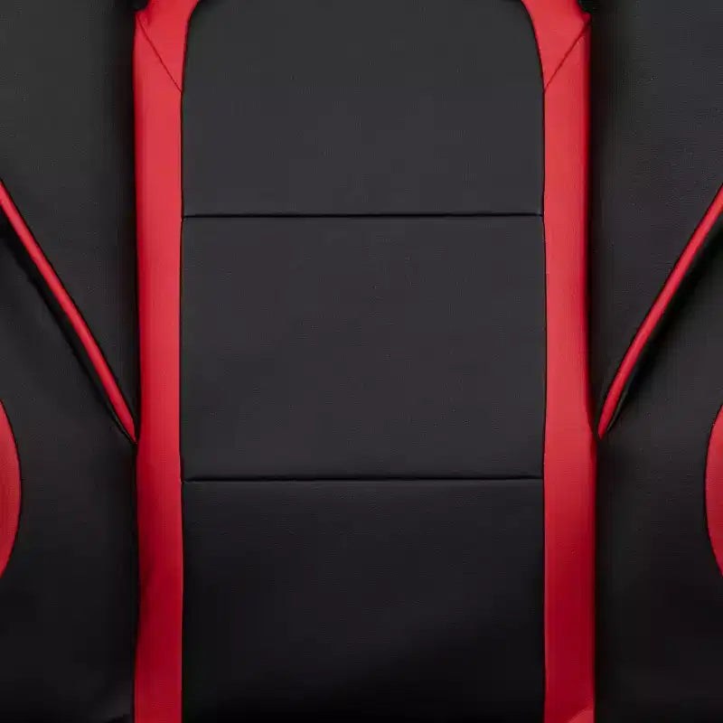 Scrivania da gaming Flash Furniture con portabicchieri/gancio per cuffie/tappetino per mouse rimovibile e sedia da gaming reclinabile con schienale/braccioli e poggiapiedi