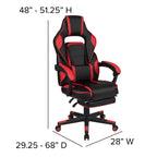 Scrivania da gaming Flash Furniture con portabicchieri/gancio per cuffie/tappetino per mouse rimovibile e sedia da gaming reclinabile con schienale/braccioli e poggiapiedi