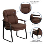 Sedia da ricevimento direzionale Emma and Oliver con supporto lombare e base a slitta
