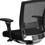Sedia da ufficio ergonomica Emma e Oliver 24/7 con meccanismo di scorrimento sedile e supporto lombare regolabile, portata 136 kg