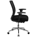 Sedia da ufficio ergonomica Emma e Oliver 24/7 con meccanismo di scorrimento sedile e supporto lombare regolabile, portata 136 kg