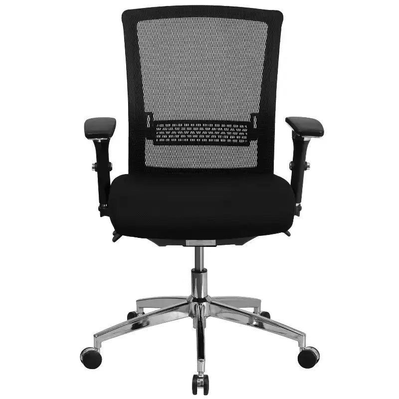 Sedia da ufficio ergonomica Emma e Oliver 24/7 con meccanismo di scorrimento sedile e supporto lombare regolabile, portata 136 kg