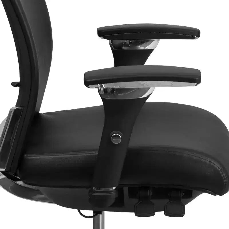 Sedia da ufficio ergonomica Emma e Oliver 24/7 con meccanismo di scorrimento sedile e supporto lombare regolabile, portata 136 kg